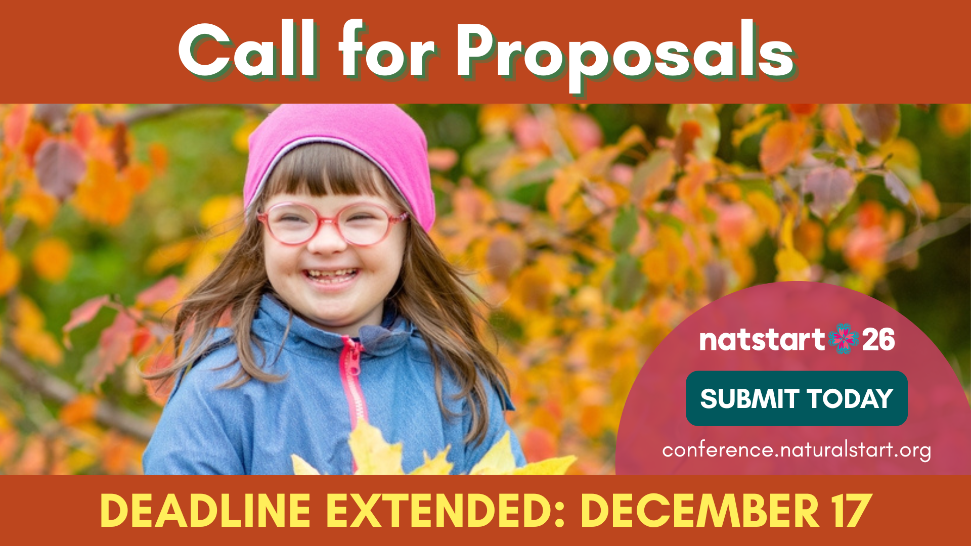 Call for Proposals Deadline Extended promo graphic